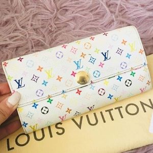 Authentic Louis Vuitton Multicolor Sarah Wallet